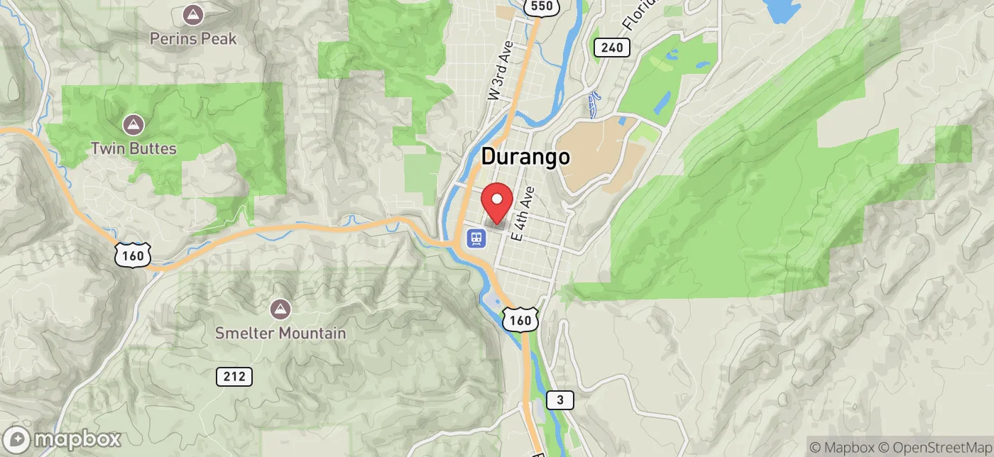 Pickup location near Durango, Colorado