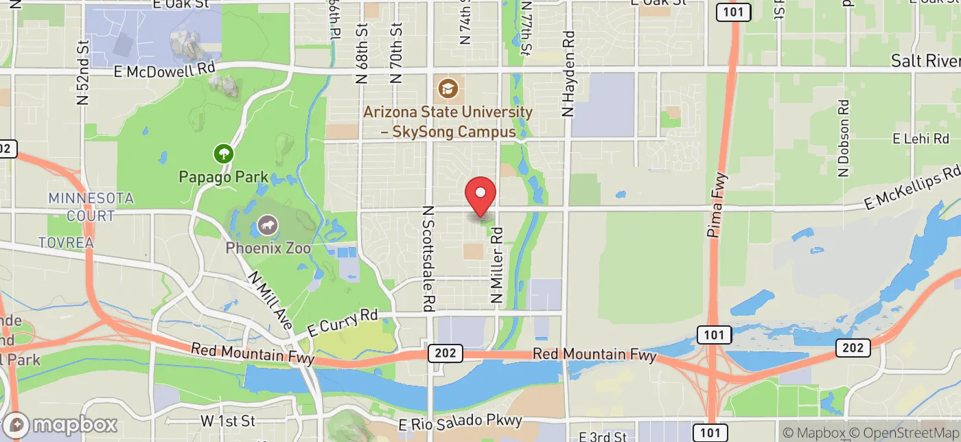 Pickup location near Tempe, Arizona