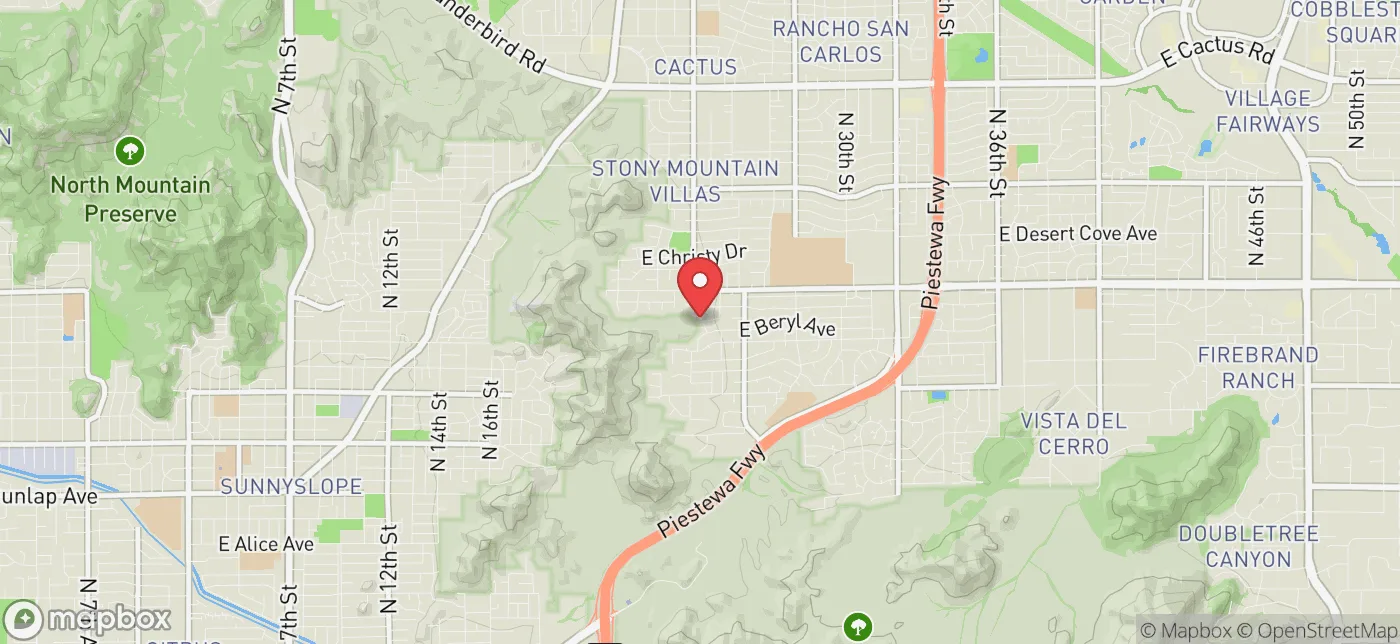 Pickup location near Phoenix, Arizona