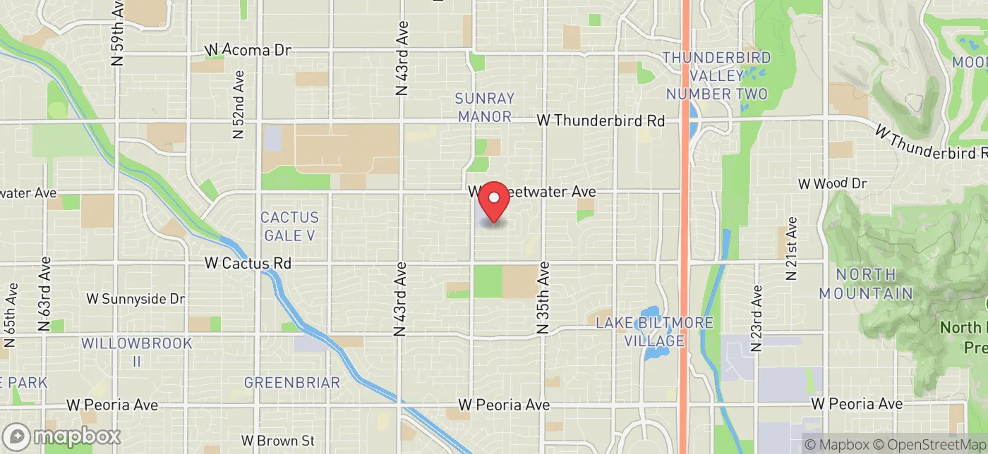 Pickup location near Scottsdale, Arizona