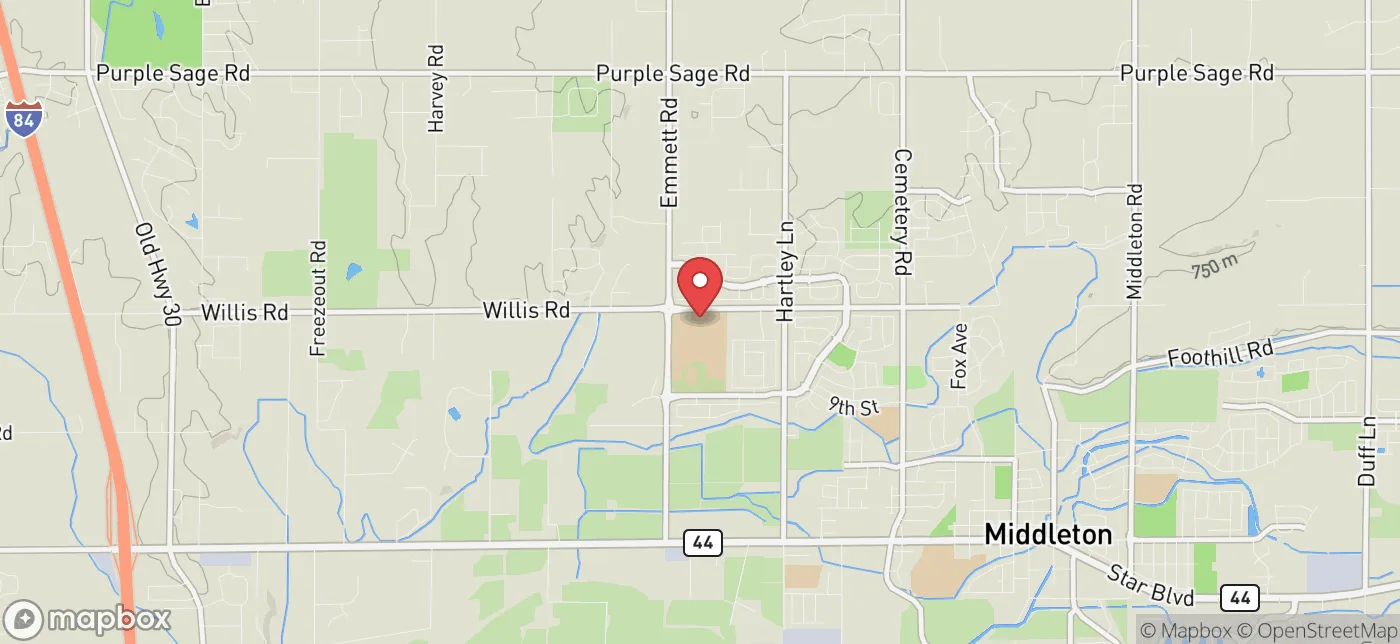 Pickup location near Boise, Idaho