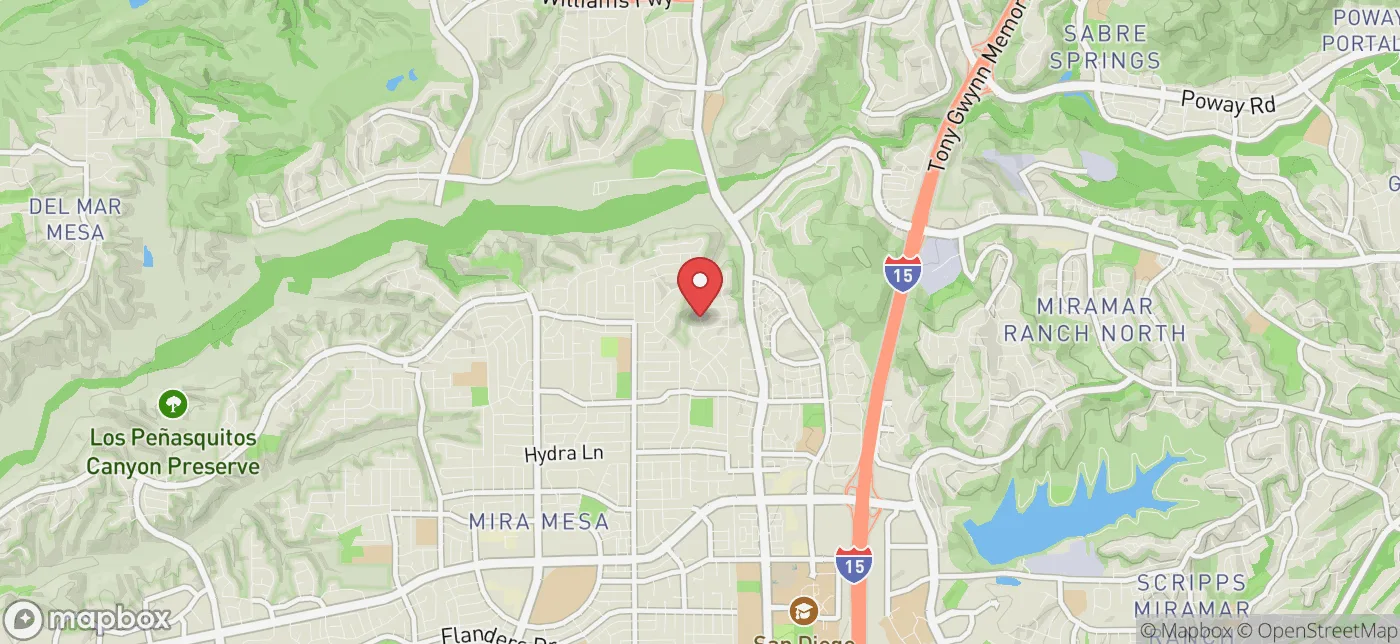 Pickup location near San Diego, California