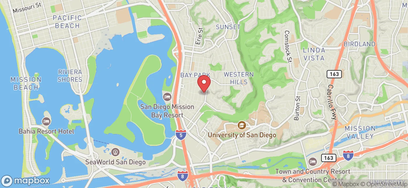 Pickup location near San Diego, California