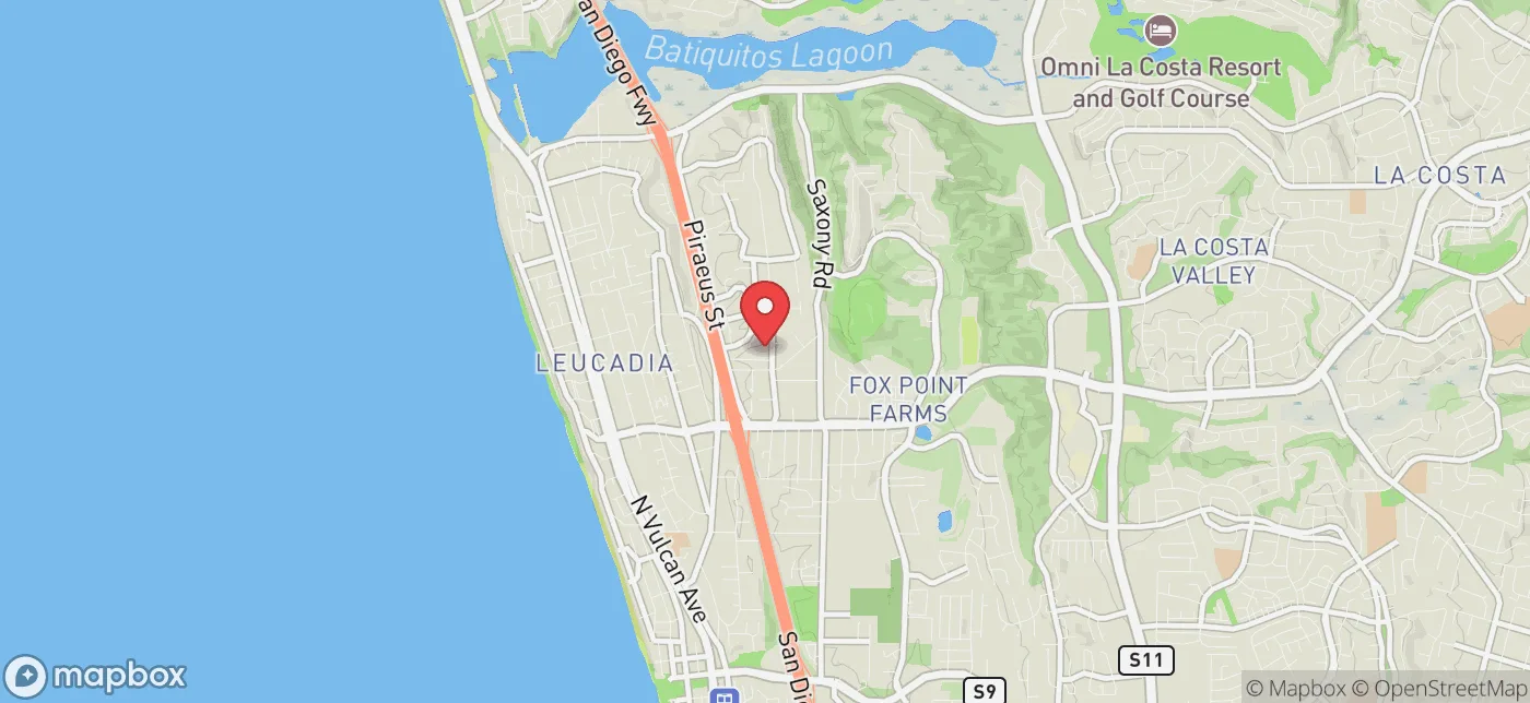 Pickup location near San Diego, California