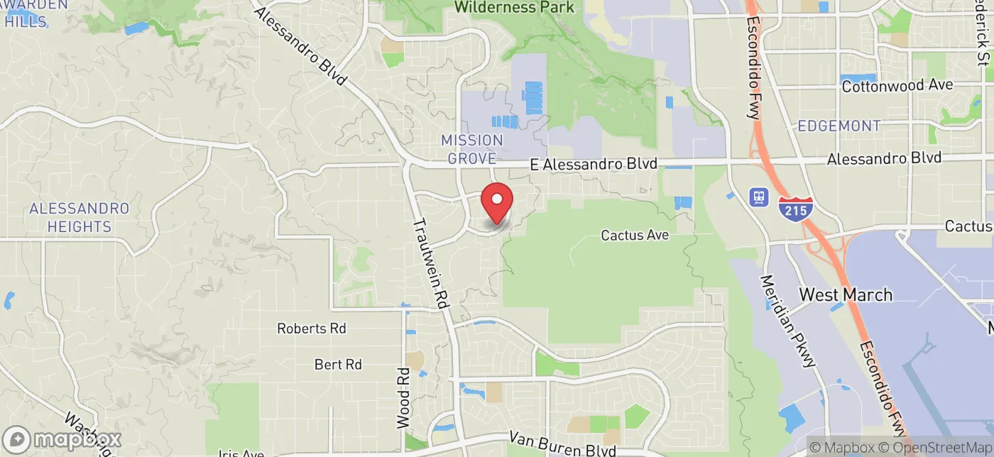 Pickup location near Eastvale, California