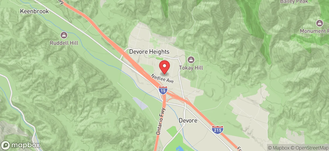 Pickup location near Eastvale, California