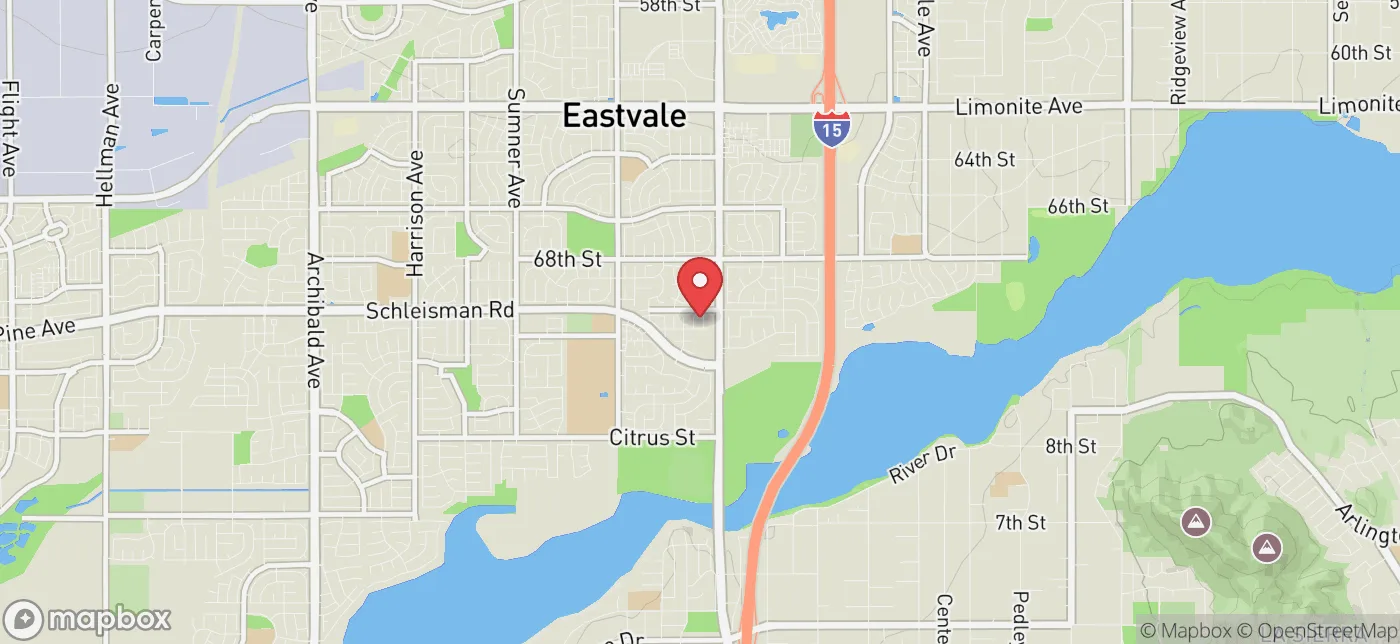 Pickup location near Eastvale, California