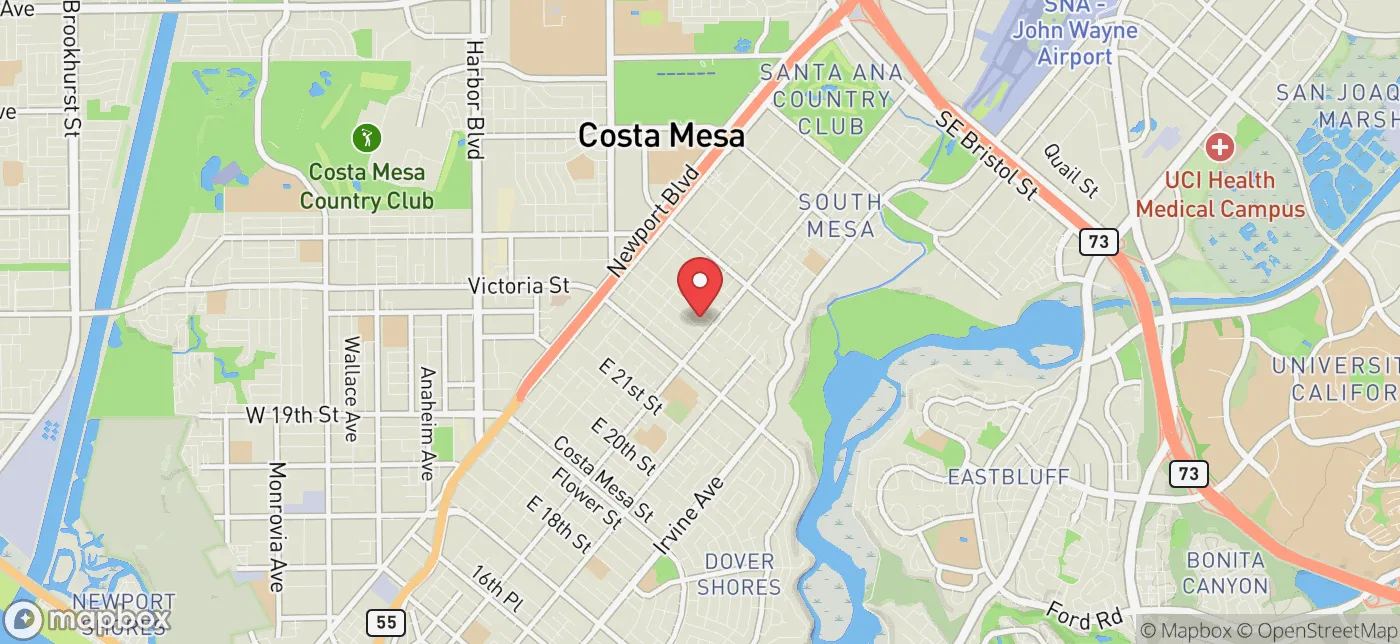 Pickup location near Orange, California