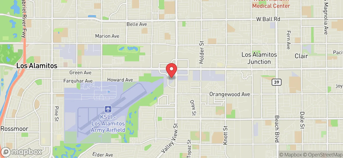 Pickup location near Los Angeles, California