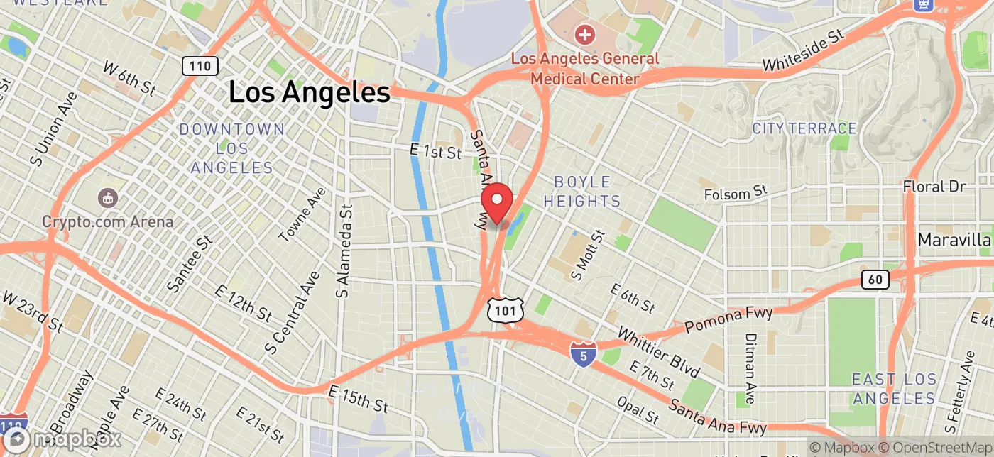 Pickup location near Los Angeles, California