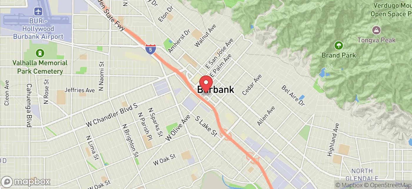 Pickup location near Los Angeles, California