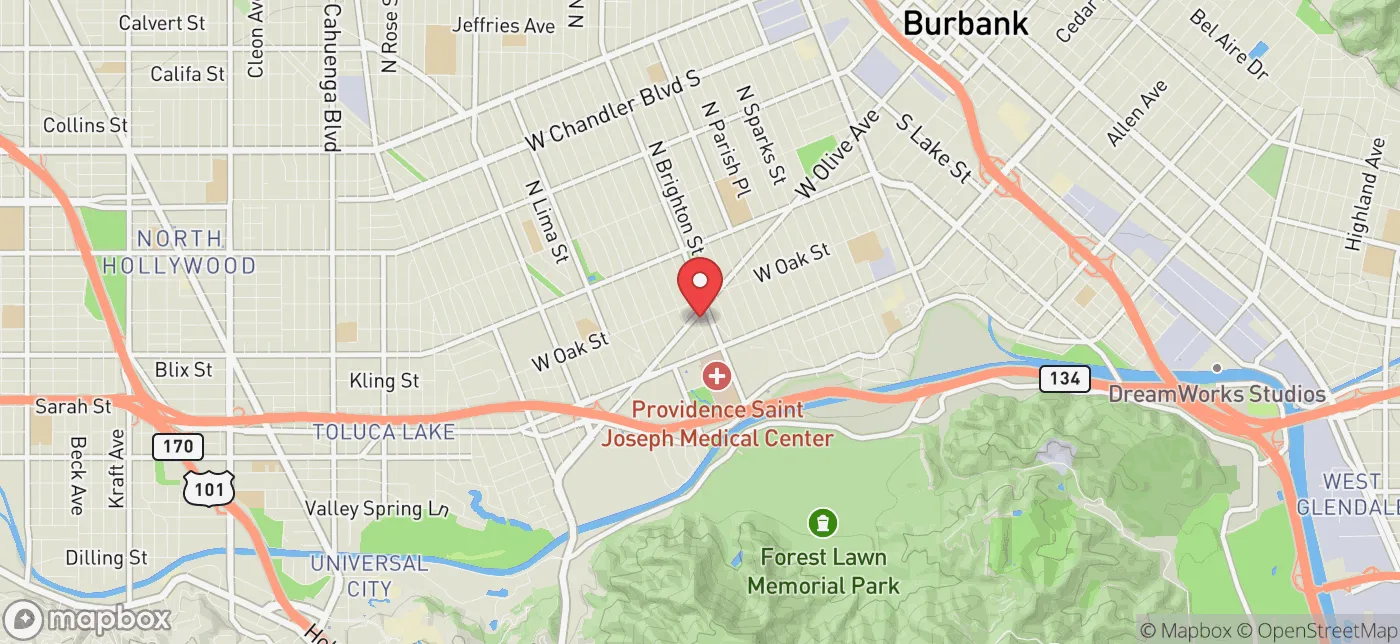 Pickup location near Los Angeles, California