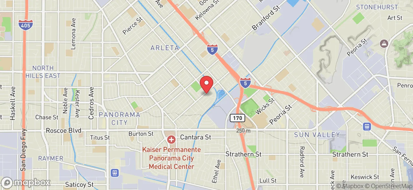 Pickup location near Thousand Oaks, California