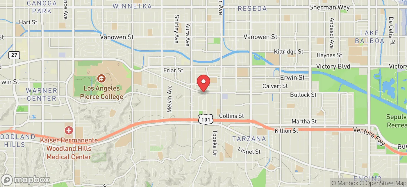 Pickup location near Los Angeles, California