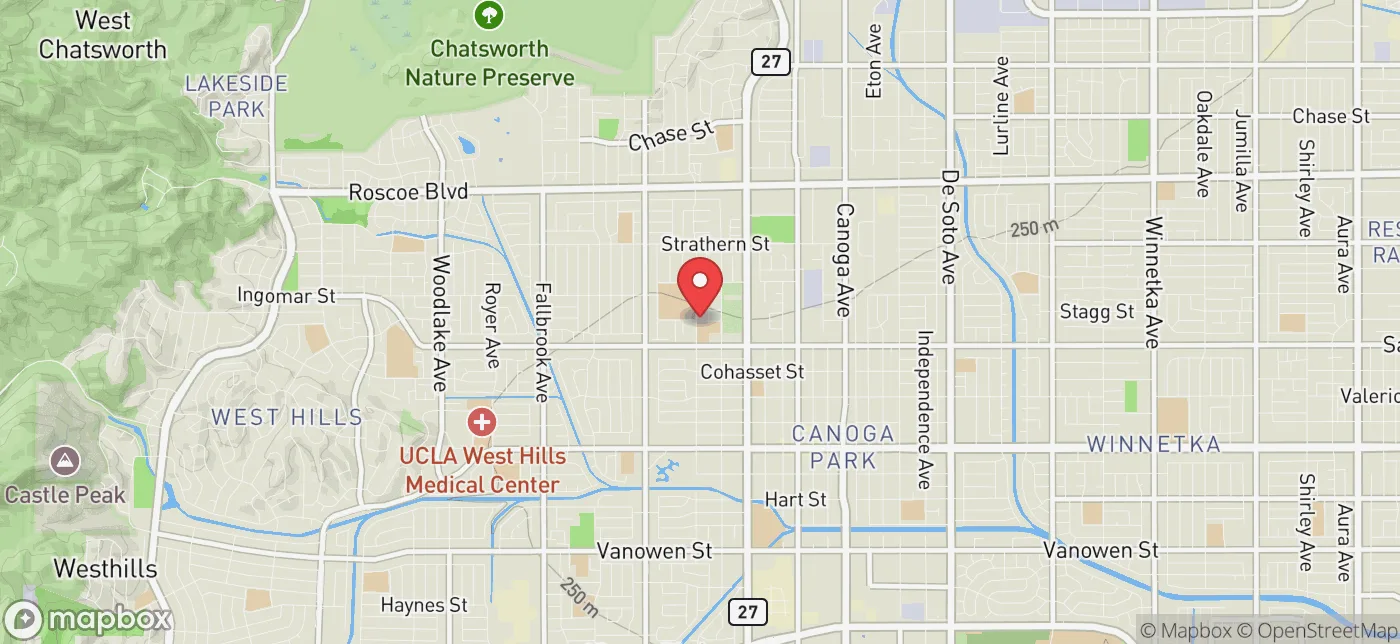 Pickup location near Los Angeles, California