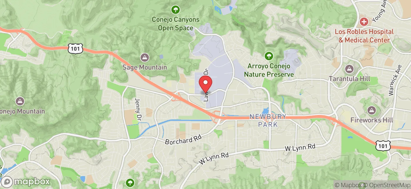 Pickup location near Thousand Oaks, California