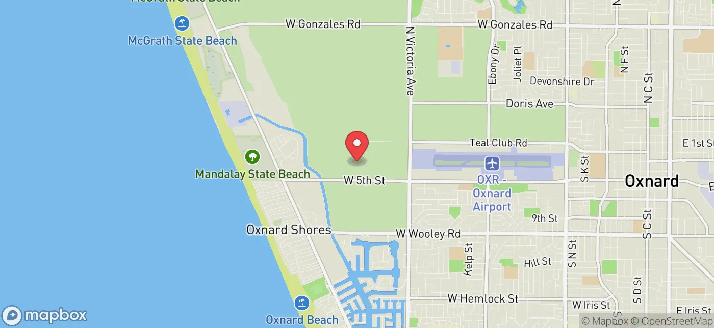 Pickup location near Oxnard, California