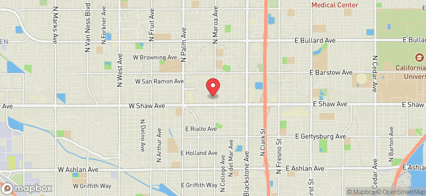 Pickup location near Fresno, California