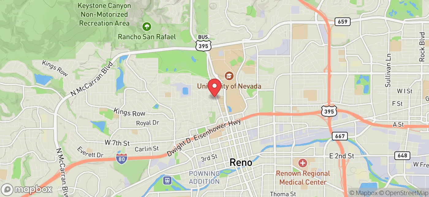 Pickup location near Reno, Nevada