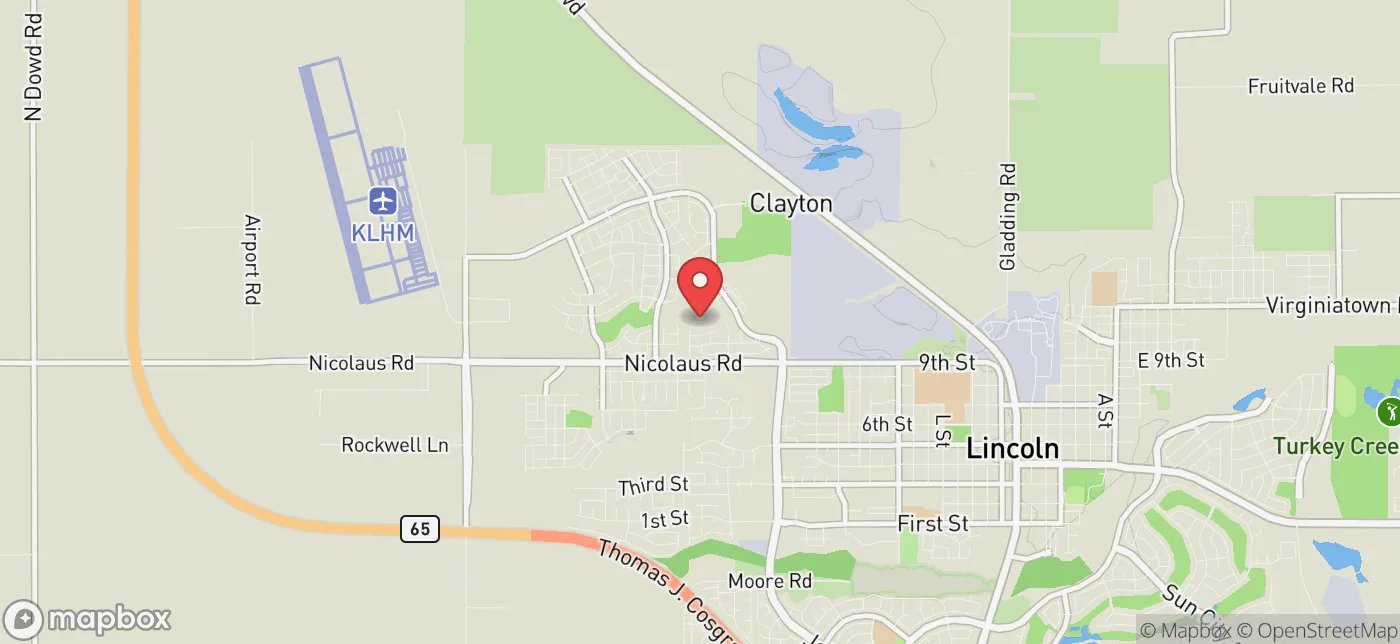 Pickup location near Sacramento, California
