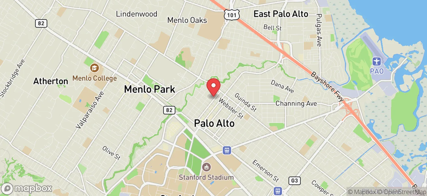 Pickup location near San Francisco, California