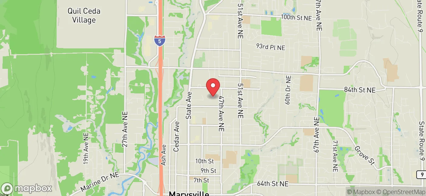 Pickup location near Marysville, Washington