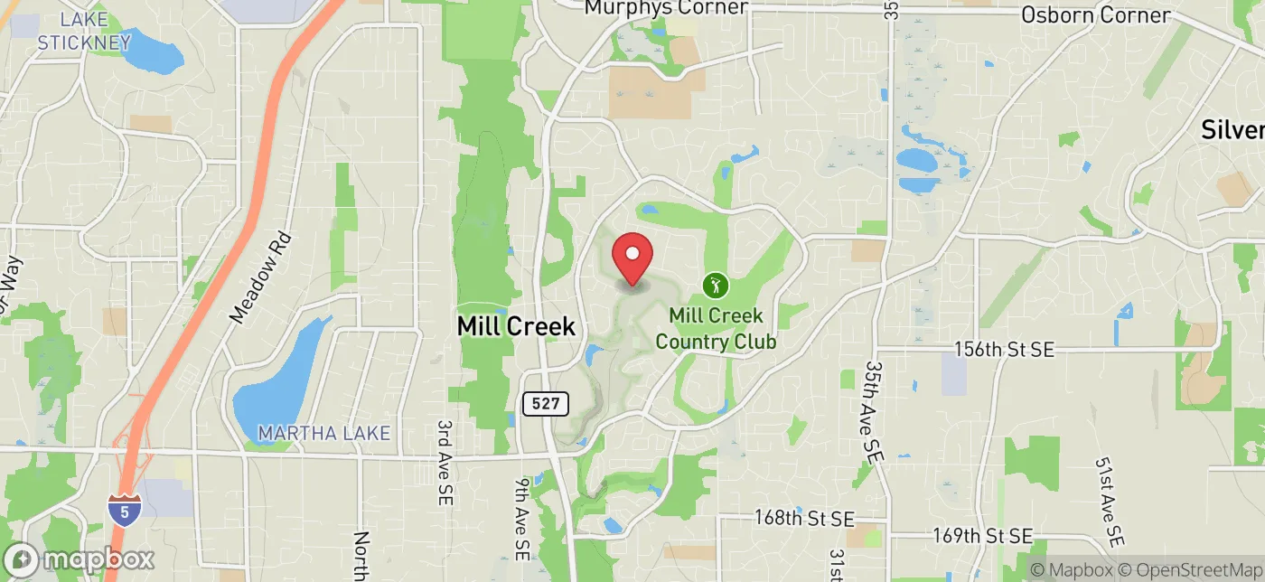 Pickup location near Mill Creek, Washington