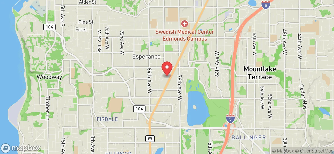 Pickup location near Bellevue, Washington