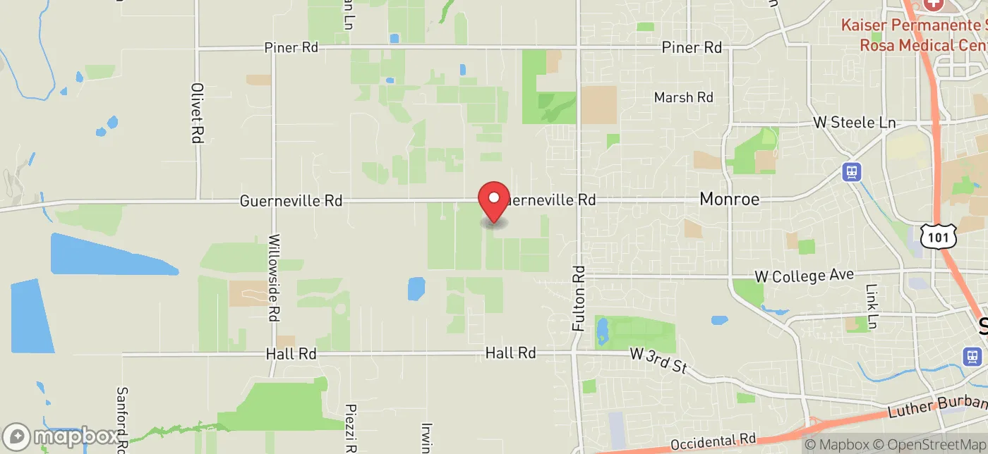 Pickup location near Santa Rosa, California