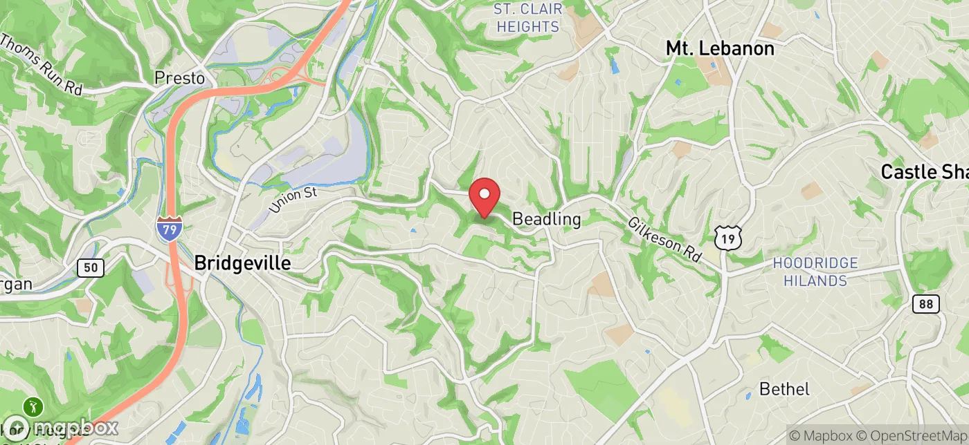 Pickup location near Pittsburgh, Pennsylvania