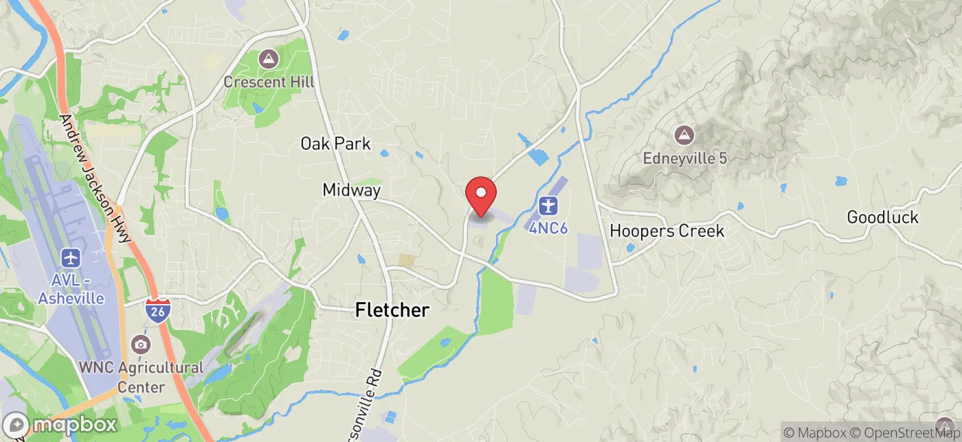 Pickup location near Asheville, North Carolina