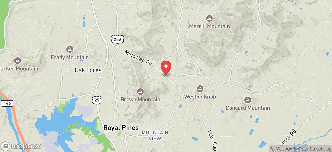 Pickup location near Asheville, North Carolina