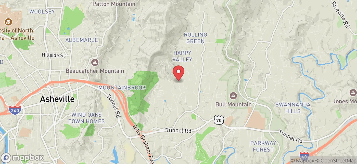 Pickup location near Asheville, North Carolina