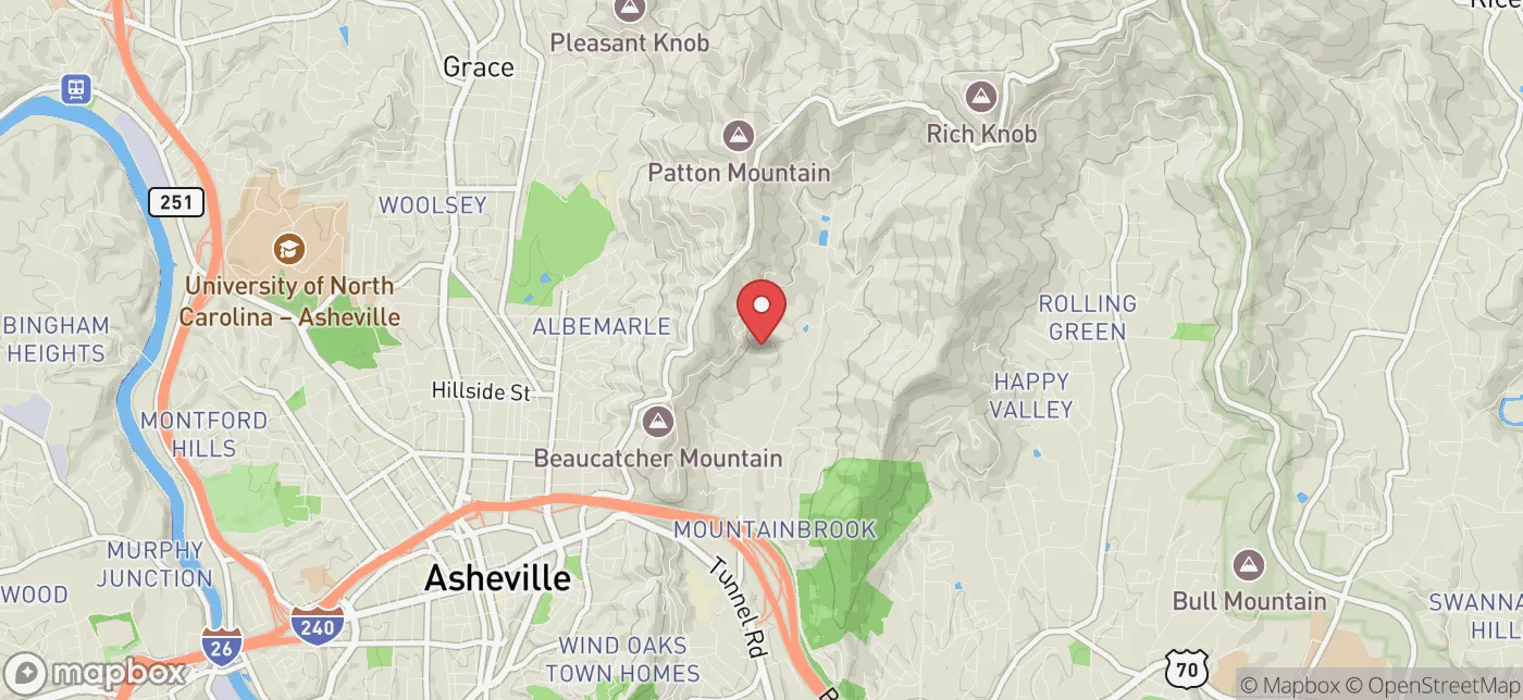 Pickup location near Asheville, North Carolina
