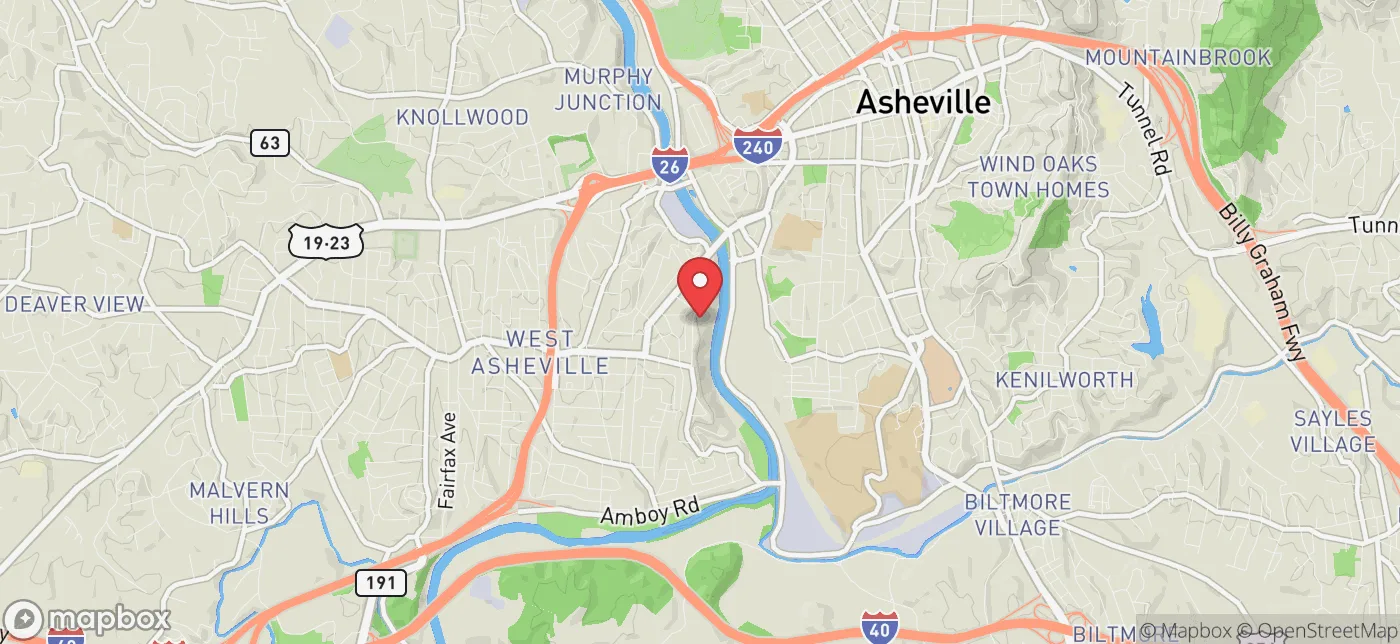 Pickup location near Asheville, North Carolina