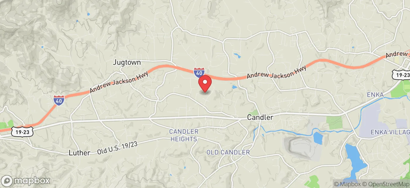 Pickup location near Asheville, North Carolina