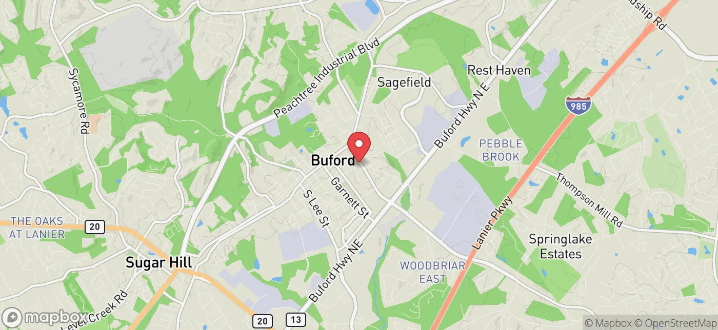 Pickup location near Ball Ground, Georgia
