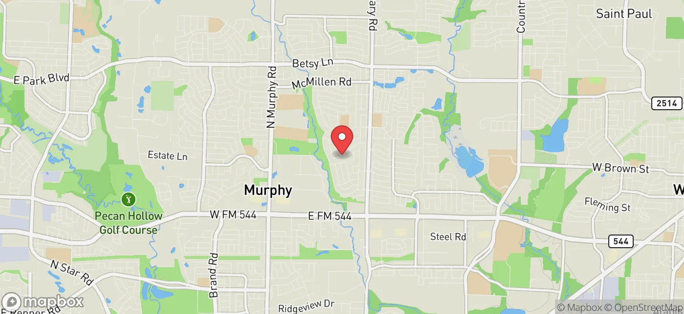 Pickup location near Murphy, Texas