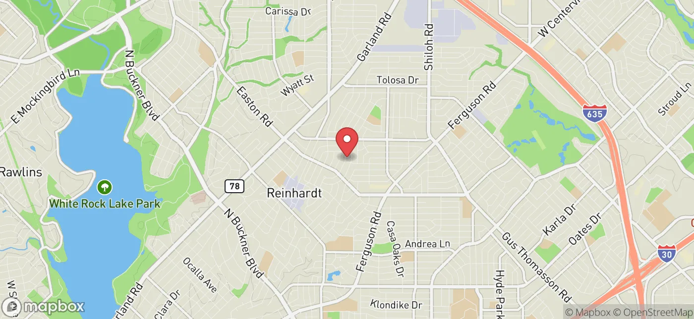 Pickup location near Dallas, Texas