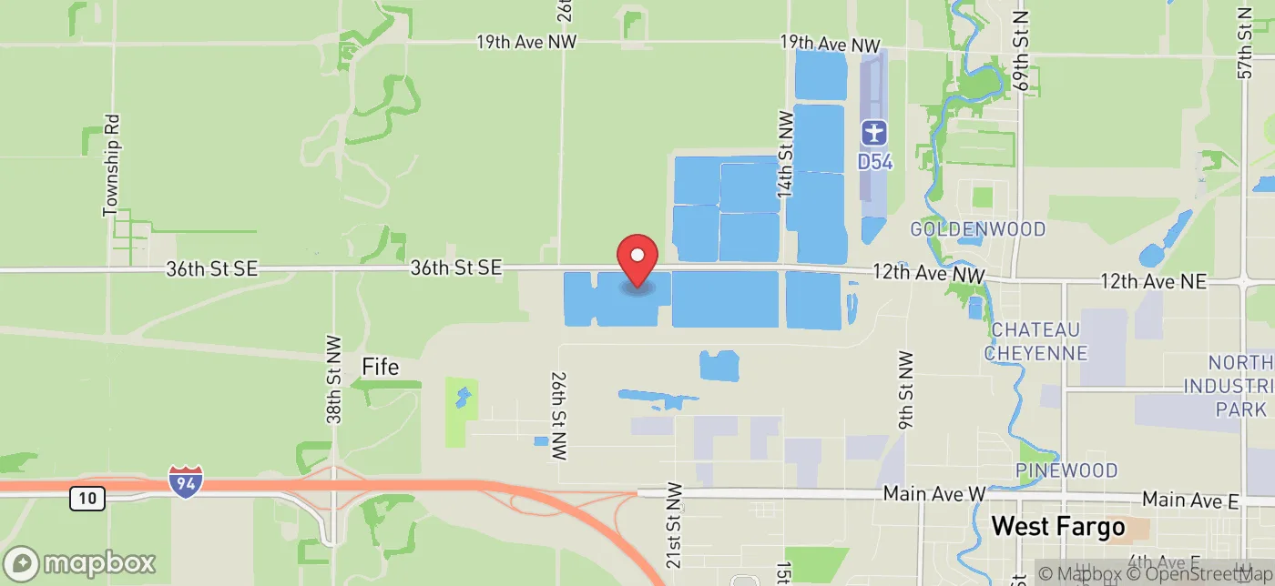 Pickup location near Fargo, North Dakota