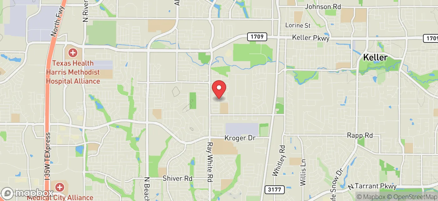 Pickup location near Fort Worth, Texas