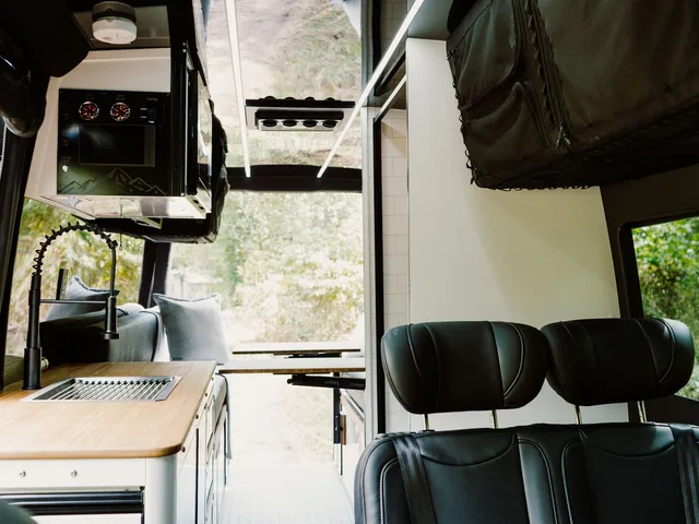Interior of the 27North VX camper van