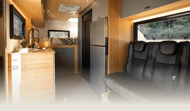 Interior of the GeoTrek Verus camper van