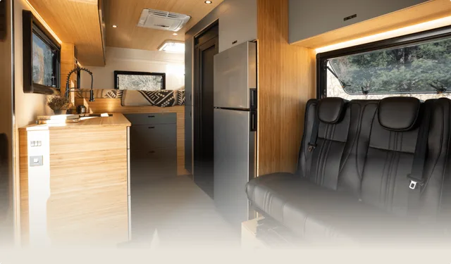 Interior of the GeoTrek Verus camper van