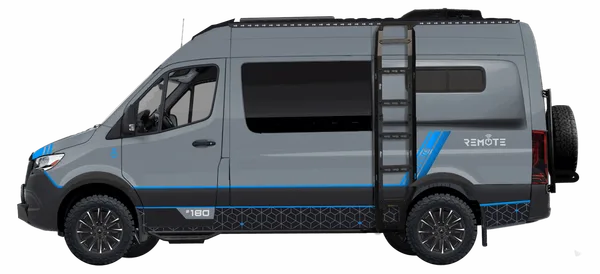 Remote Vans Oasis AWD expedition camper van parked in a scenic outdoor setting