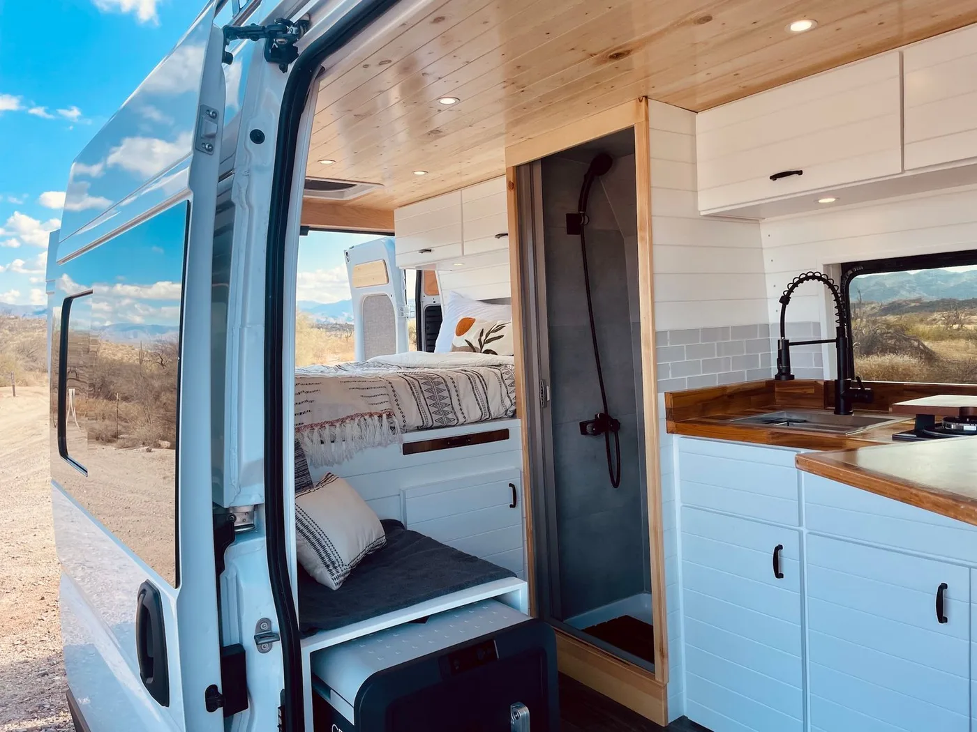 Vandoit DO camper van parked at a remote off-grid campsite