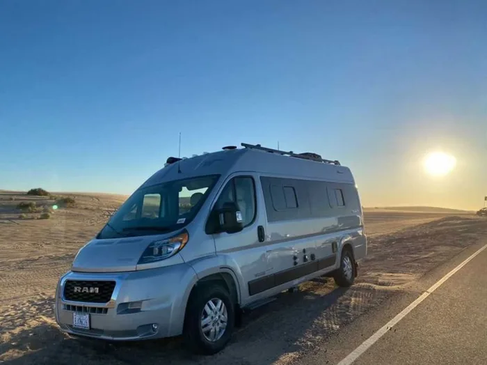 Winnebago Travato camper van rental in Long Beach California exterior view