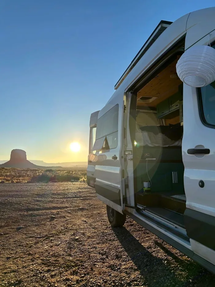 Ford Transit campervan rental in Salt Lake City Utah exterior view