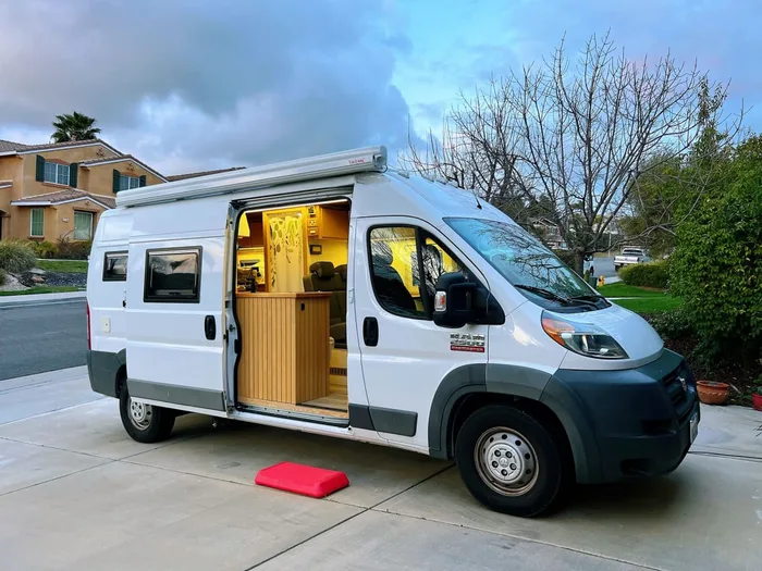 Ram promaster 2500 campervan rental in Temecula California exterior view