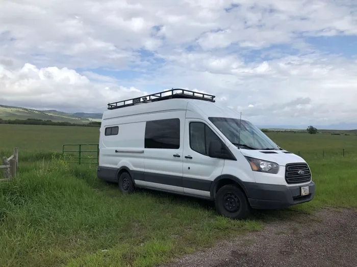 Ford Transit Custom camper van rental in Missoula Montana exterior view